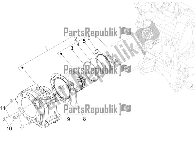 Toutes les pièces pour le Unité Cylindre-piston-axe De Poignet du Piaggio Beverly 300 IE ABS 2018
