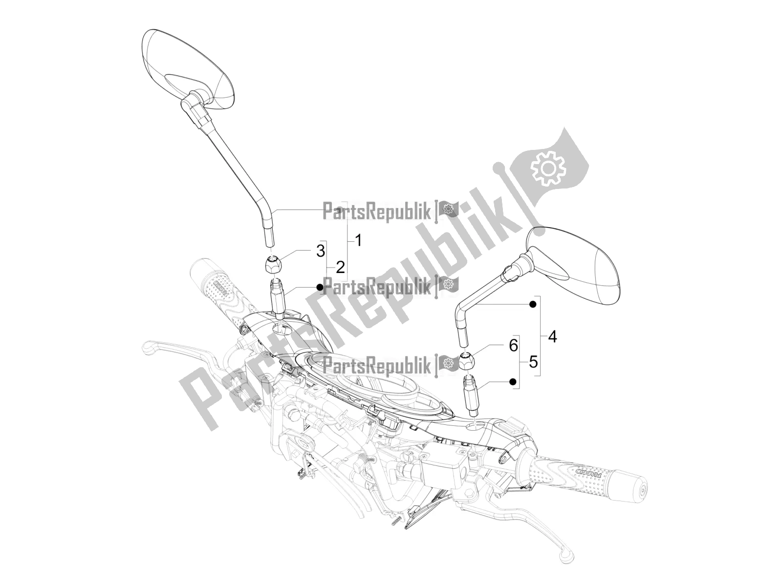 Toutes les pièces pour le Miroir (s) De Conduite du Piaggio Beverly 300 IE ABS 2018