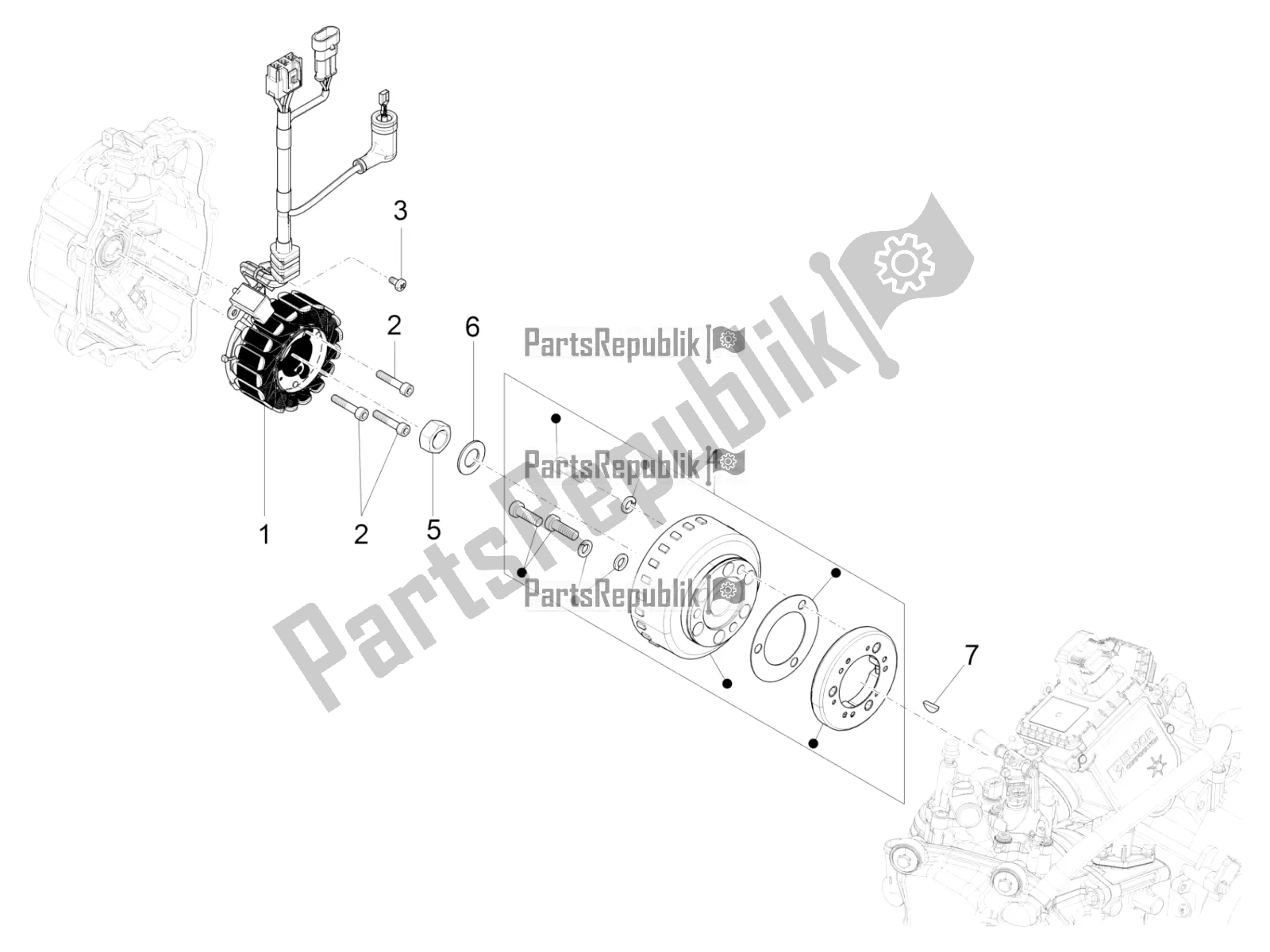 Todas las partes para Volante Magneto de Piaggio Beverly 300 IE ABS 2018