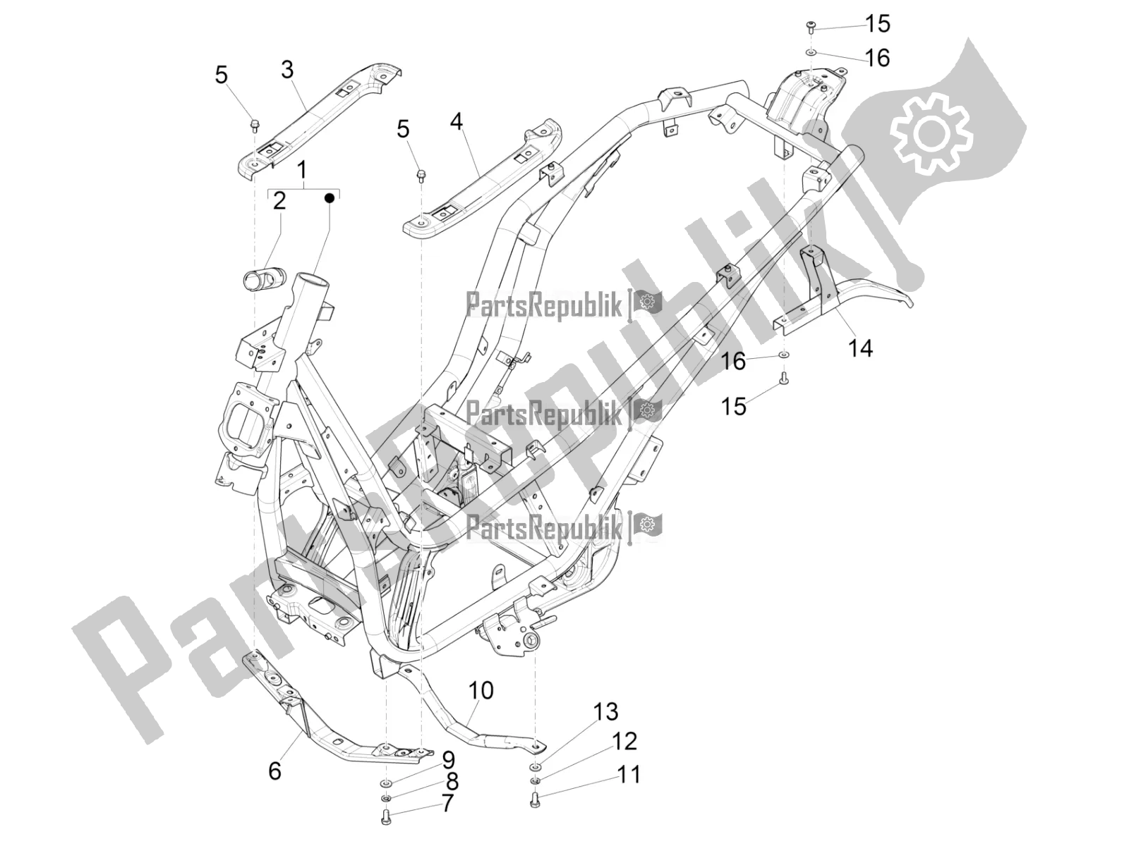 Todas las partes para Marco / Carrocería de Piaggio Beverly 300 IE ABS 2018