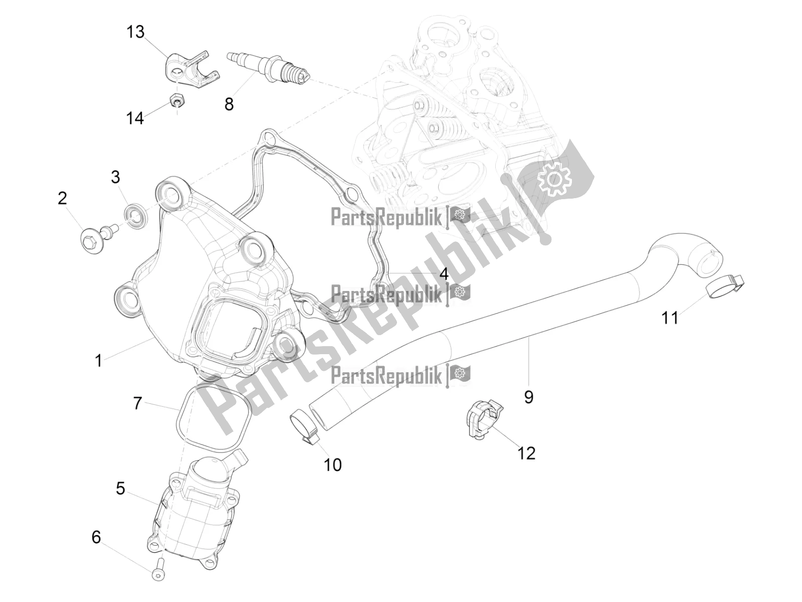 Todas las partes para Cubierta De Tapa De Cilindro de Piaggio Beverly 300 IE ABS 2019