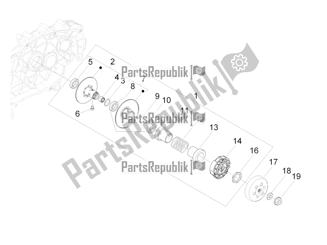 Tutte le parti per il Puleggia Condotta del Piaggio Beverly 300 IE ABS 2019