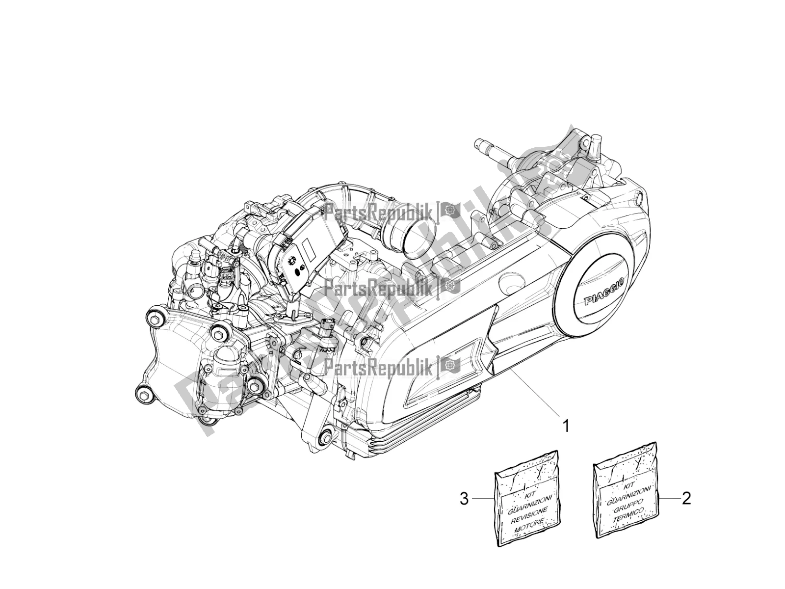 Todas las partes para Ensamblaje Del Motor de Piaggio Beverly 300 IE ABS 2019