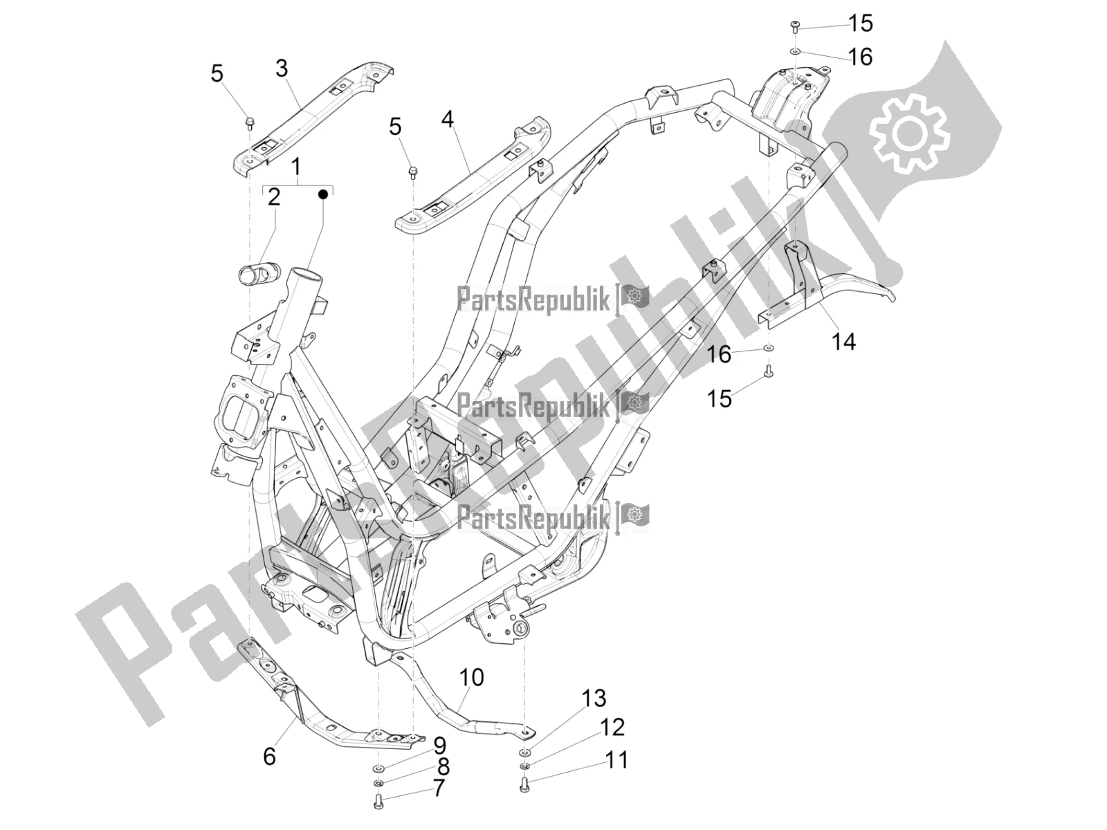 Toutes les pièces pour le Cadre / Carrosserie du Piaggio Beverly 300 IE ABS 2019