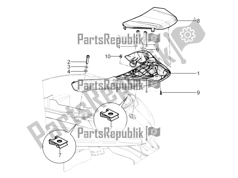 Todas las partes para Portaequipajes Trasero de Piaggio Beverly 300 IE ABS 2019