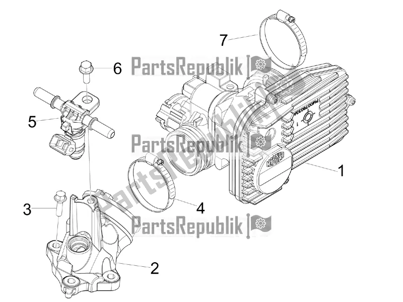 Todas as partes de Throttle Body - Injector - Induction Joint do Piaggio Beverly 300 IE ABS 2019
