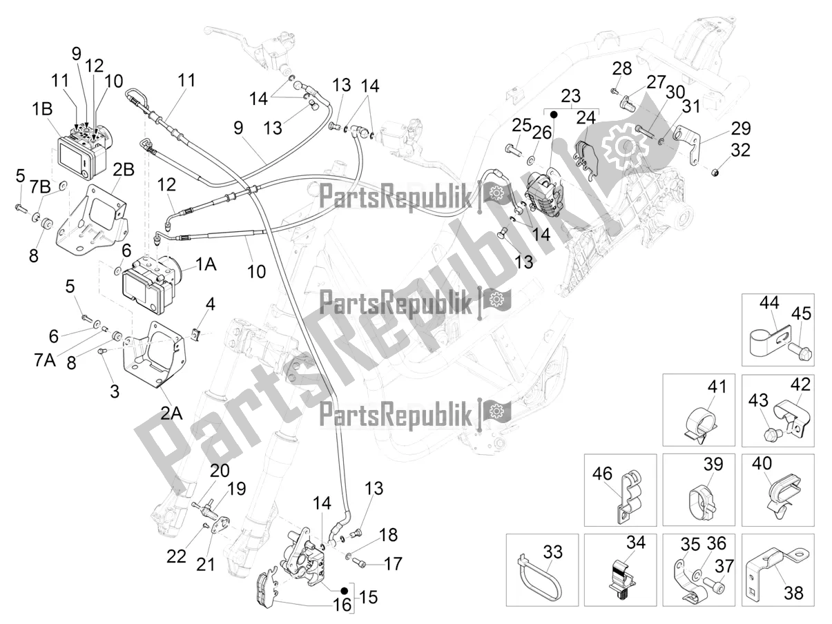 Todas las partes para Frenos Tubos - Pinzas (abs) de Piaggio Beverly 300 IE ABS 2020