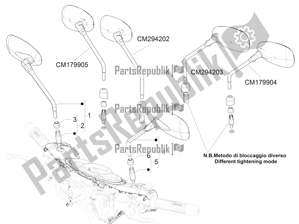Todas las partes para Espejo / S De Conducción de Piaggio Beverly 300 IE ABS 2020