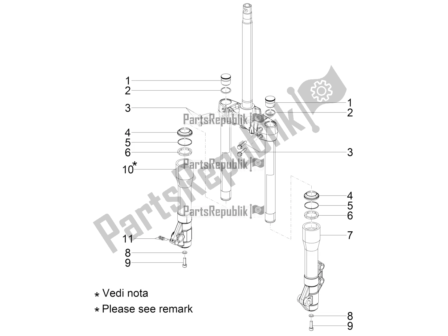 Todas las partes para Componentes De La Horquilla (kayaba) de Piaggio Beverly 300 IE ABS 2020