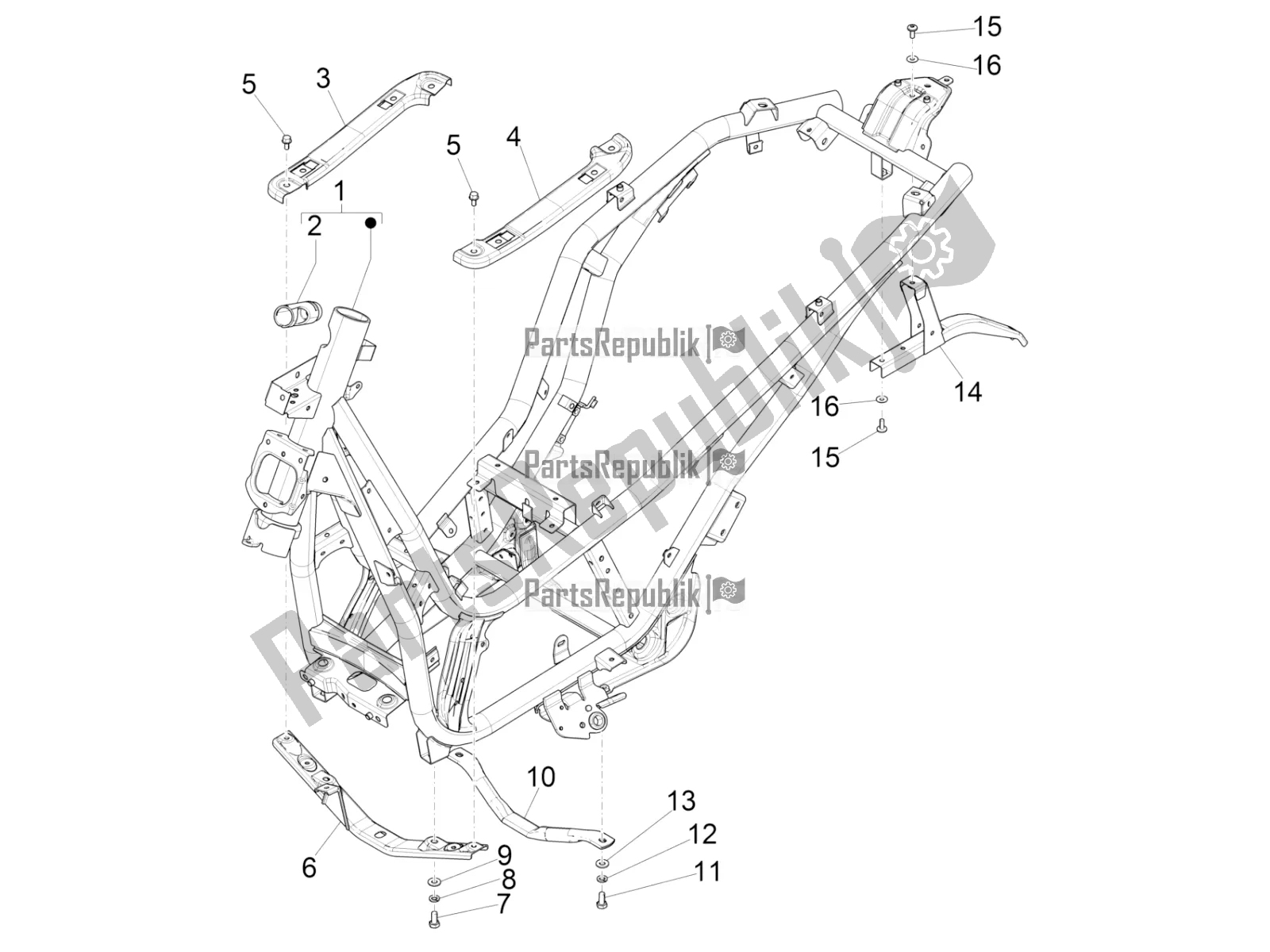 Todas las partes para Marco / Carrocería de Piaggio Beverly 300 IE ABS 2020