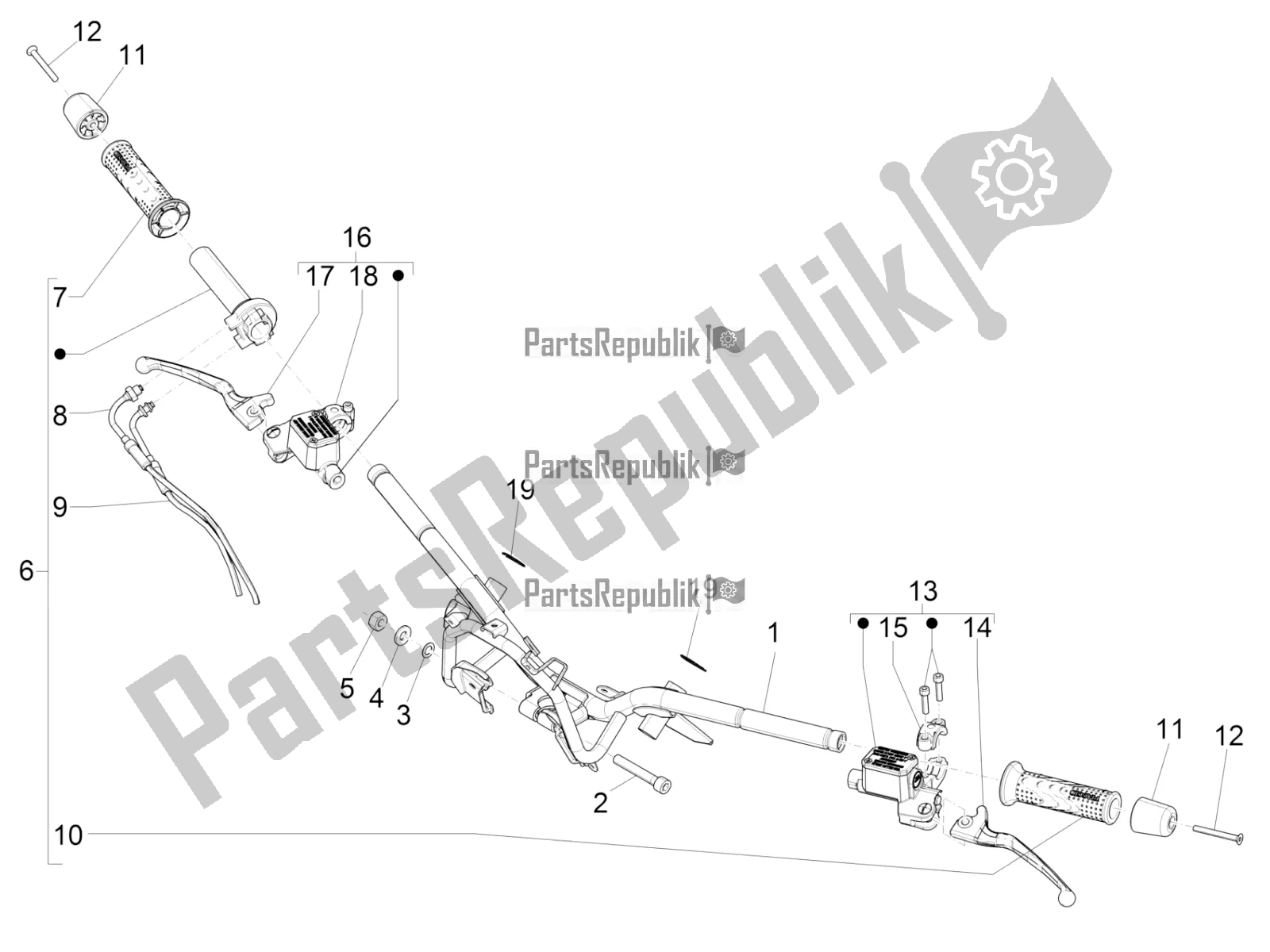 Toutes les pièces pour le Guidon - Master Cil. Du Piaggio Beverly 300 IE ABS 2020