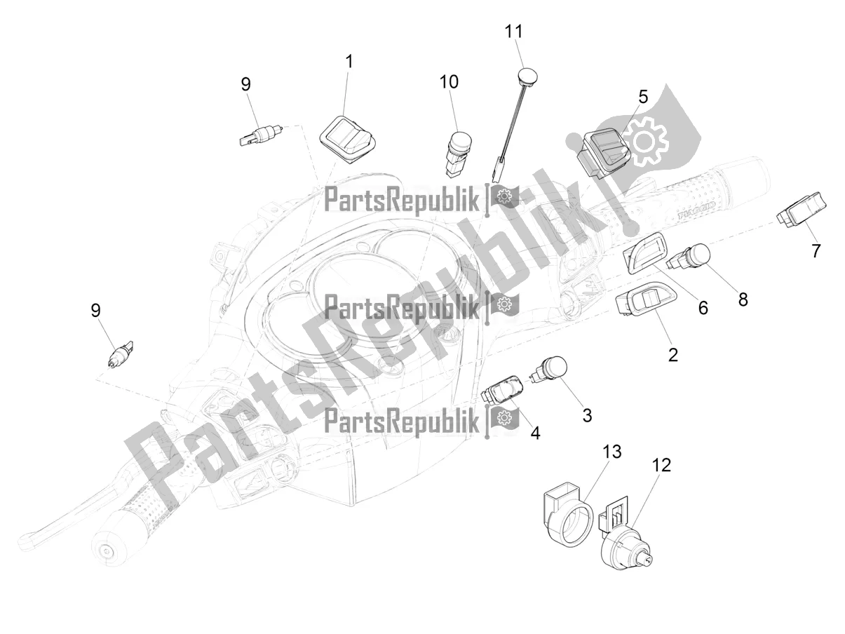 All parts for the Selectors - Switches - Buttons of the Piaggio Beverly 300 IE ABS 2020