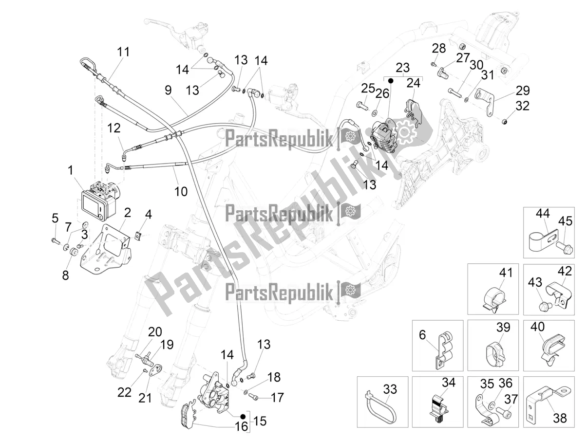 Todas las partes para Frenos Tubos - Pinzas (abs) de Piaggio Beverly 300 IE ABS Apac 2019