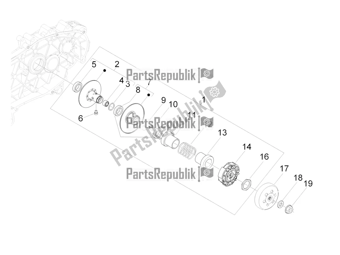 Todas las partes para Polea Conducida de Piaggio Beverly 300 IE ABS Apac 2019