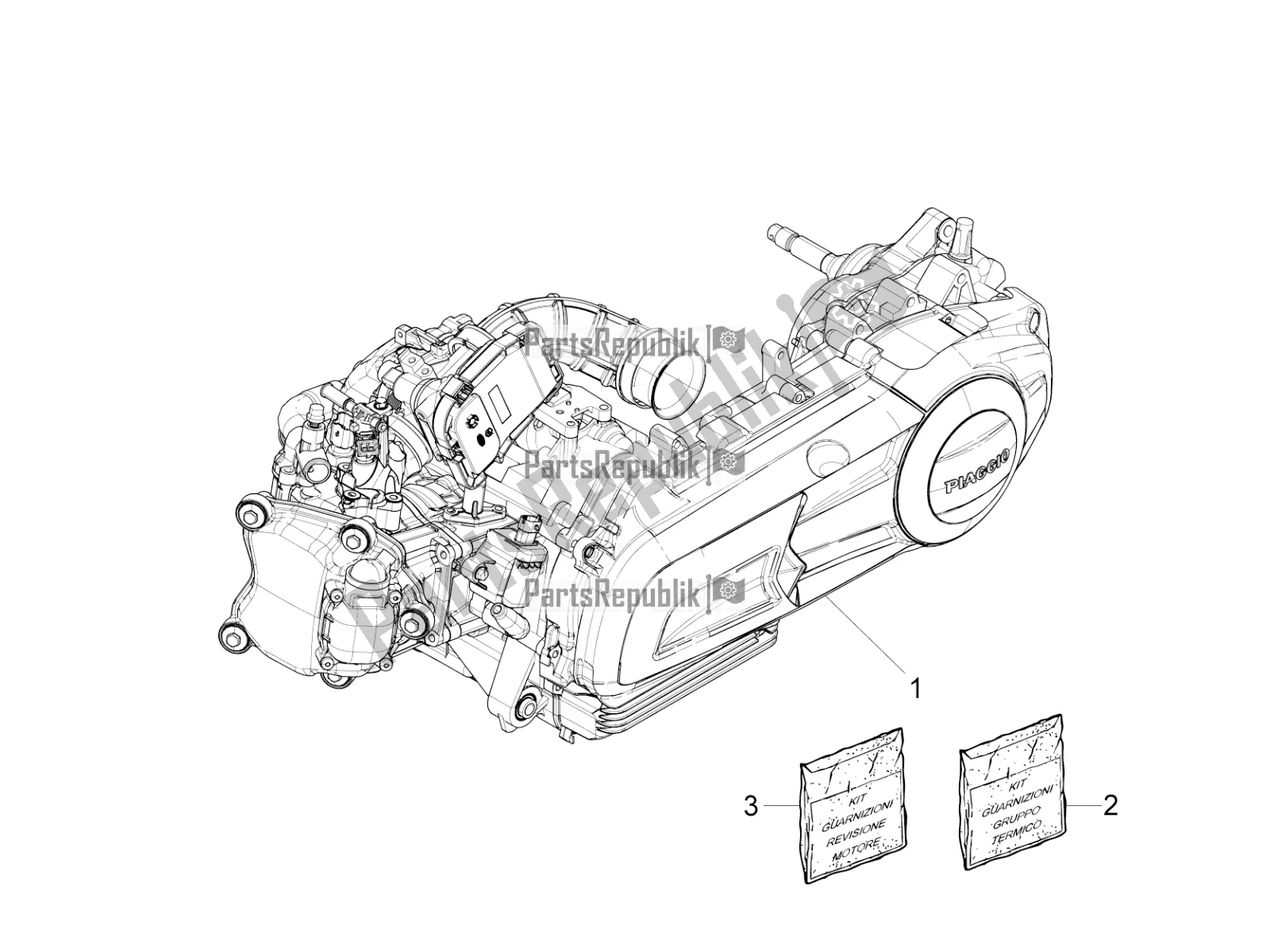 Todas las partes para Ensamblaje Del Motor de Piaggio Beverly 300 IE ABS Apac 2019