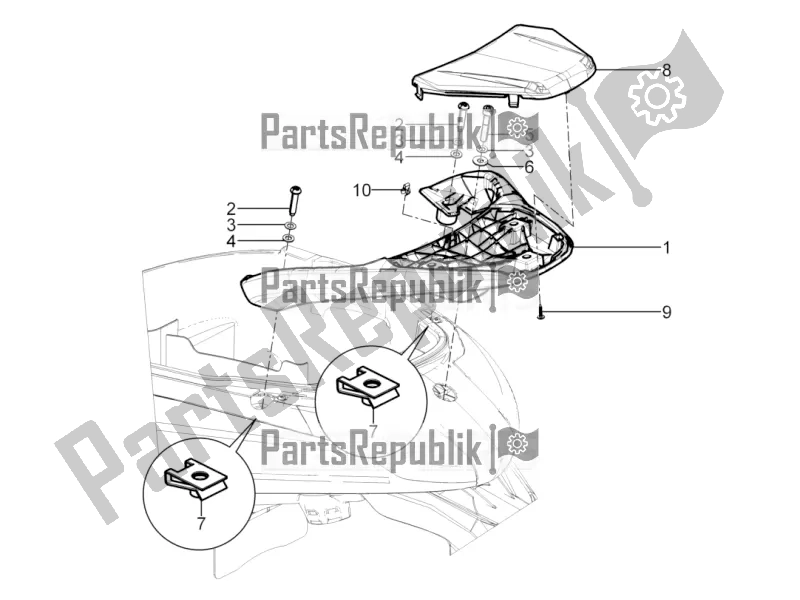 Alle onderdelen voor de Bagagedrager Achter van de Piaggio Beverly 300 IE ABS Apac 2019