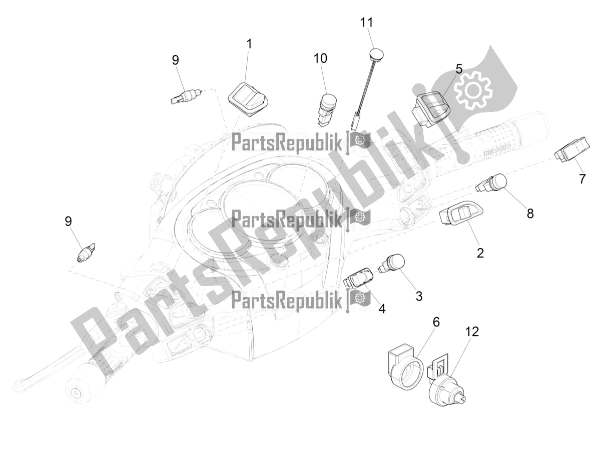 All parts for the Selectors - Switches - Buttons of the Piaggio Beverly 300 IE ABS Apac 2019