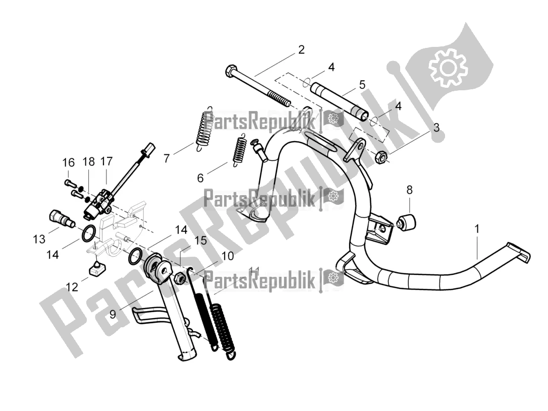 All parts for the Stand/s of the Piaggio Beverly 300 IE ABS Apac 2019