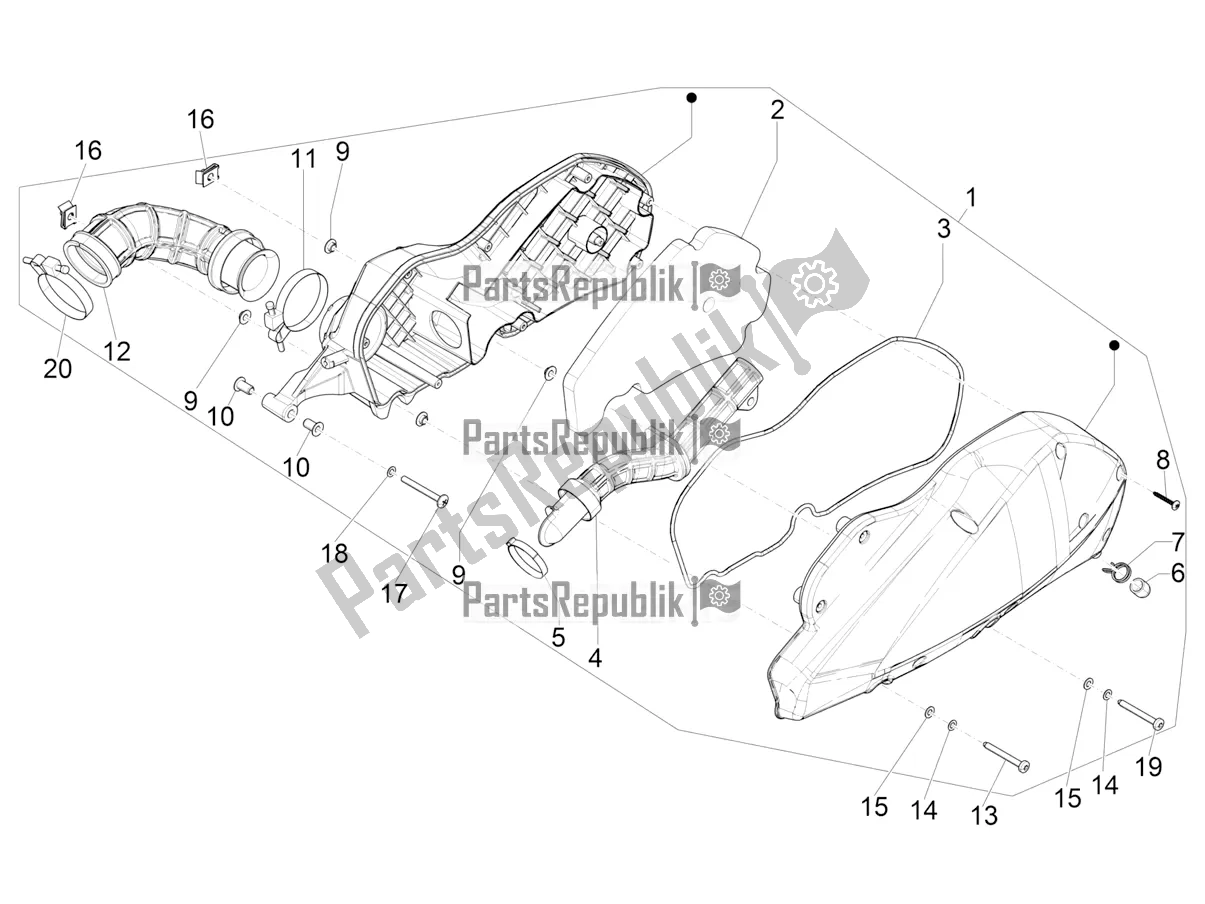 Todas las partes para Filtro De Aire de Piaggio Beverly 300 IE HPE ABS 2021