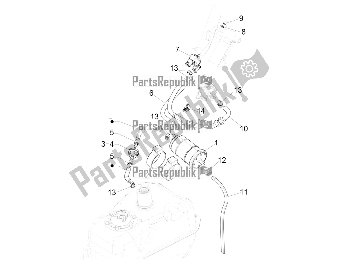 All parts for the Anti-percolation System of the Piaggio Beverly 300 IE HPE ABS 2021