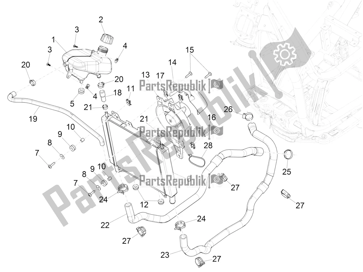 Tutte le parti per il Sistema Di Raffreddamento del Piaggio Beverly 300 IE HPE ABS 2021