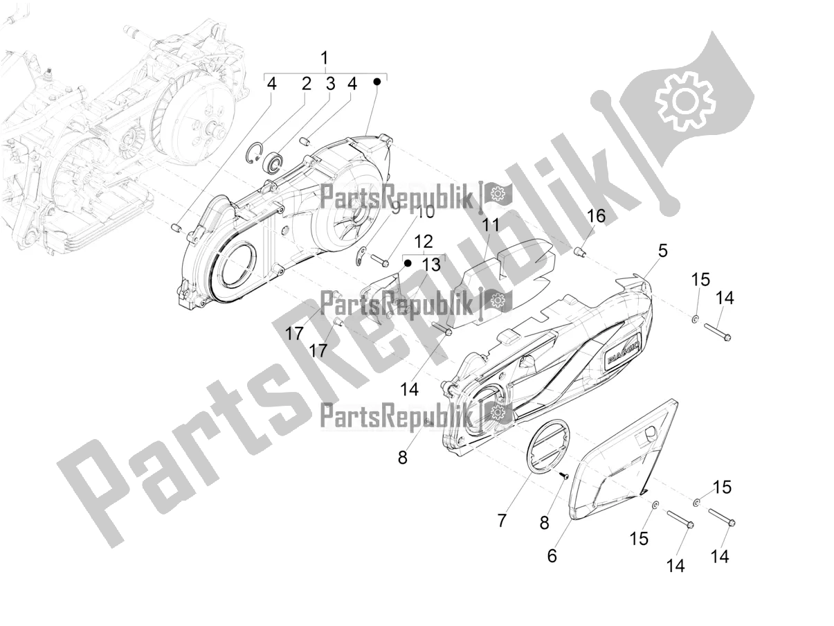 Todas as partes de Tampa Do Cárter - Resfriamento Do Cárter do Piaggio Beverly 300 IE HPE ABS 2021