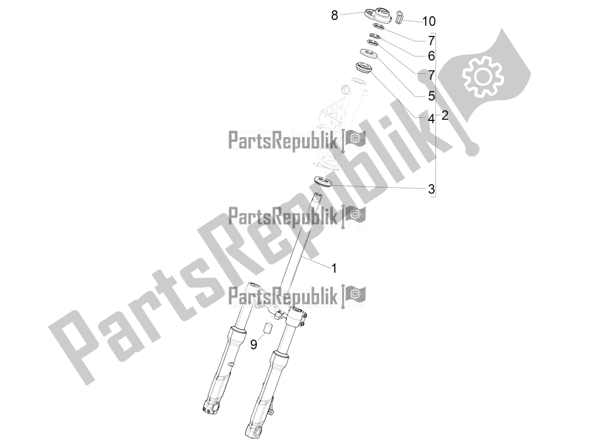 Todas las partes para Horquilla / Tubo De Dirección - Unidad De Rodamiento De Dirección de Piaggio Beverly 300 IE HPE ABS 2021