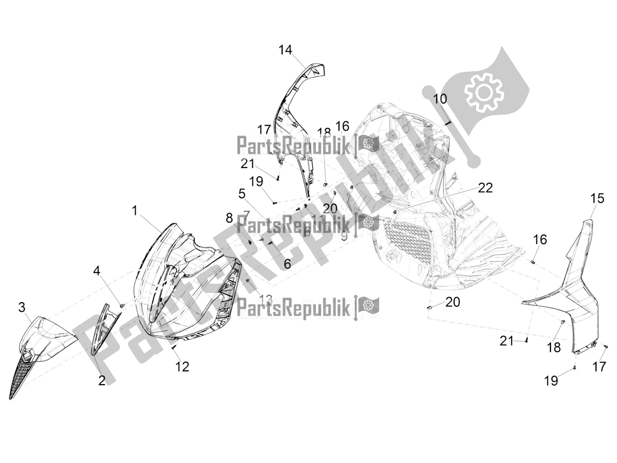 Todas las partes para Escudo Delantero de Piaggio Beverly 300 IE HPE ABS 2021