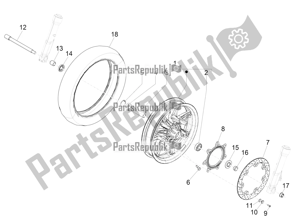 Todas las partes para Rueda Delantera de Piaggio Beverly 300 IE HPE ABS 2021