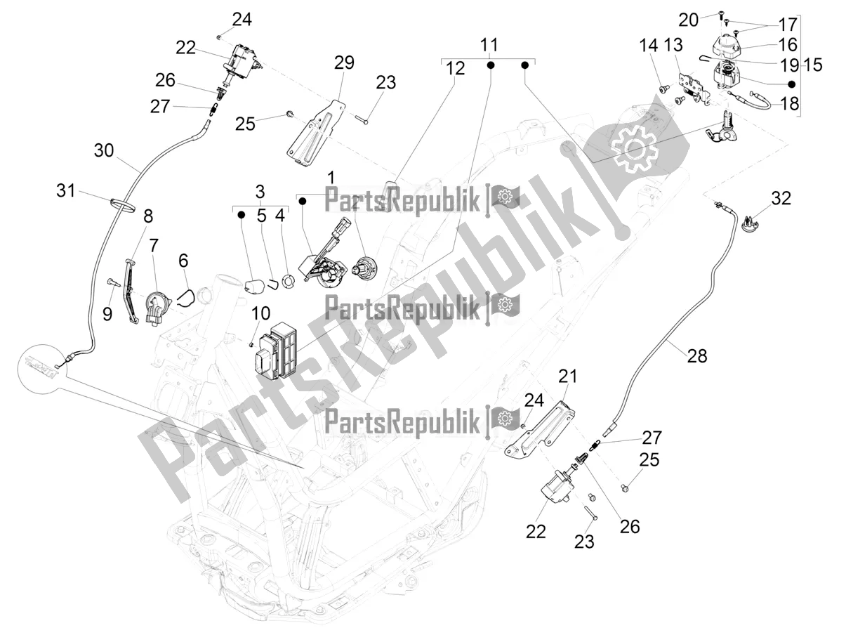 Toutes les pièces pour le Serrures du Piaggio Beverly 300 IE HPE ABS 2021