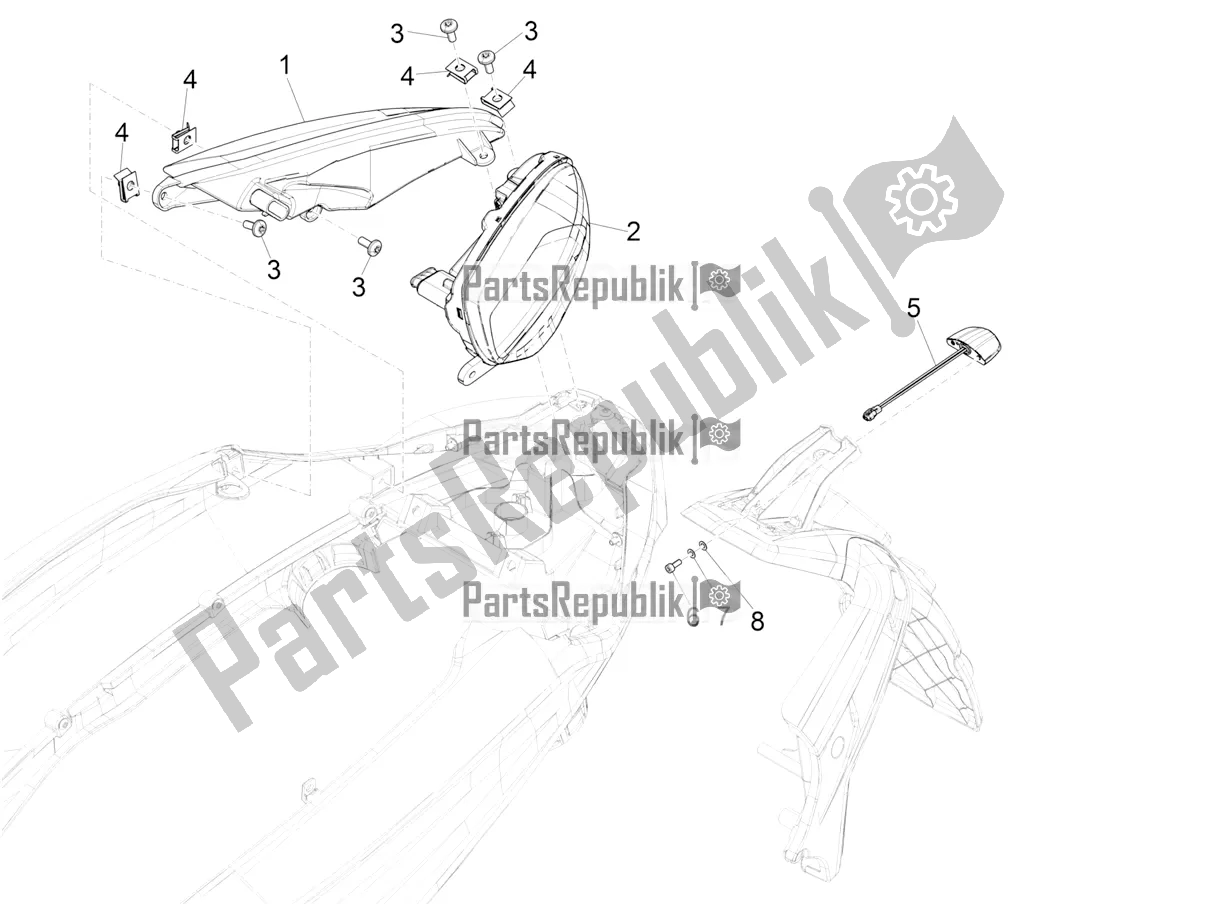 All parts for the Rear Headlamps - Turn Signal Lamps of the Piaggio Beverly 300 IE HPE ABS 2021