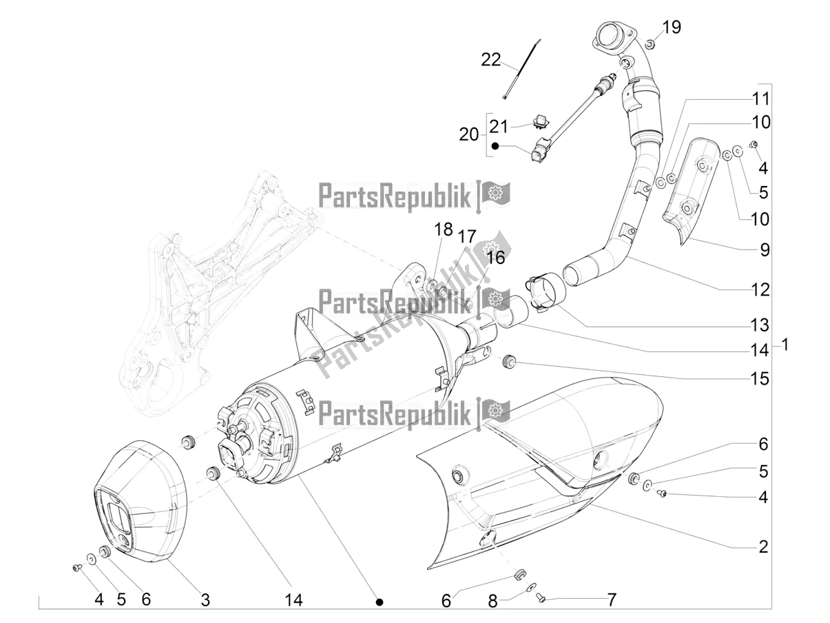 Todas las partes para Silenciador de Piaggio Beverly 300 IE HPE ABS 2021