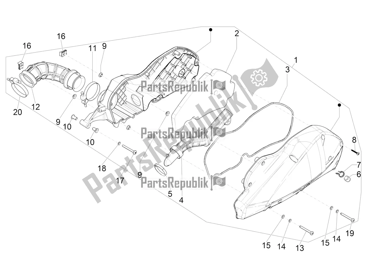 Toutes les pièces pour le Filtre à Air du Piaggio Beverly 300 IE HPE ABS 2022