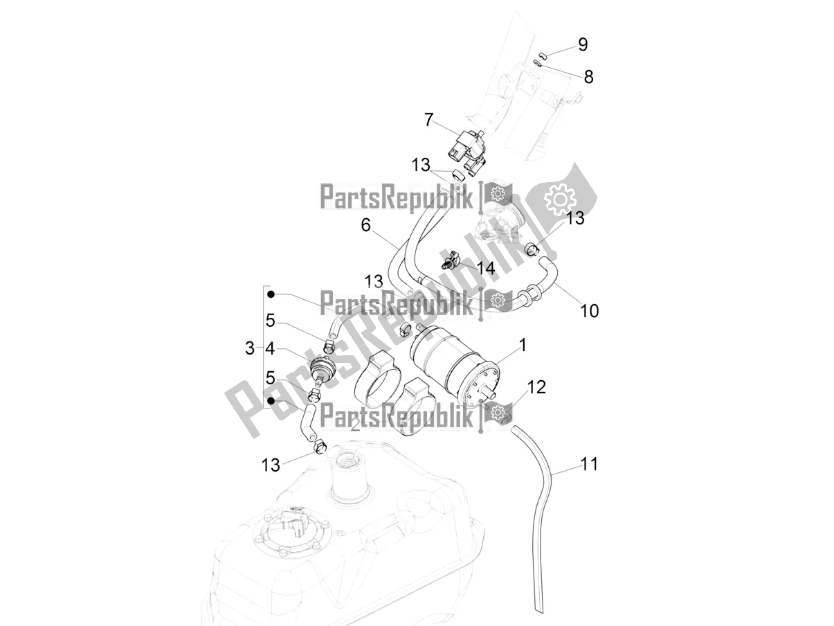 Todas las partes para Sistema Antipercolación de Piaggio Beverly 300 IE HPE ABS 2022