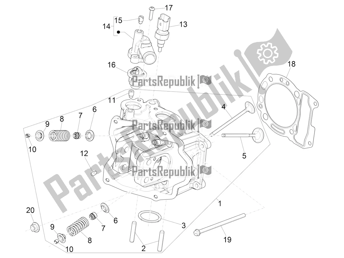 Tutte le parti per il Cylinder Head Unit - Valve del Piaggio Beverly 300 IE HPE ABS 2022