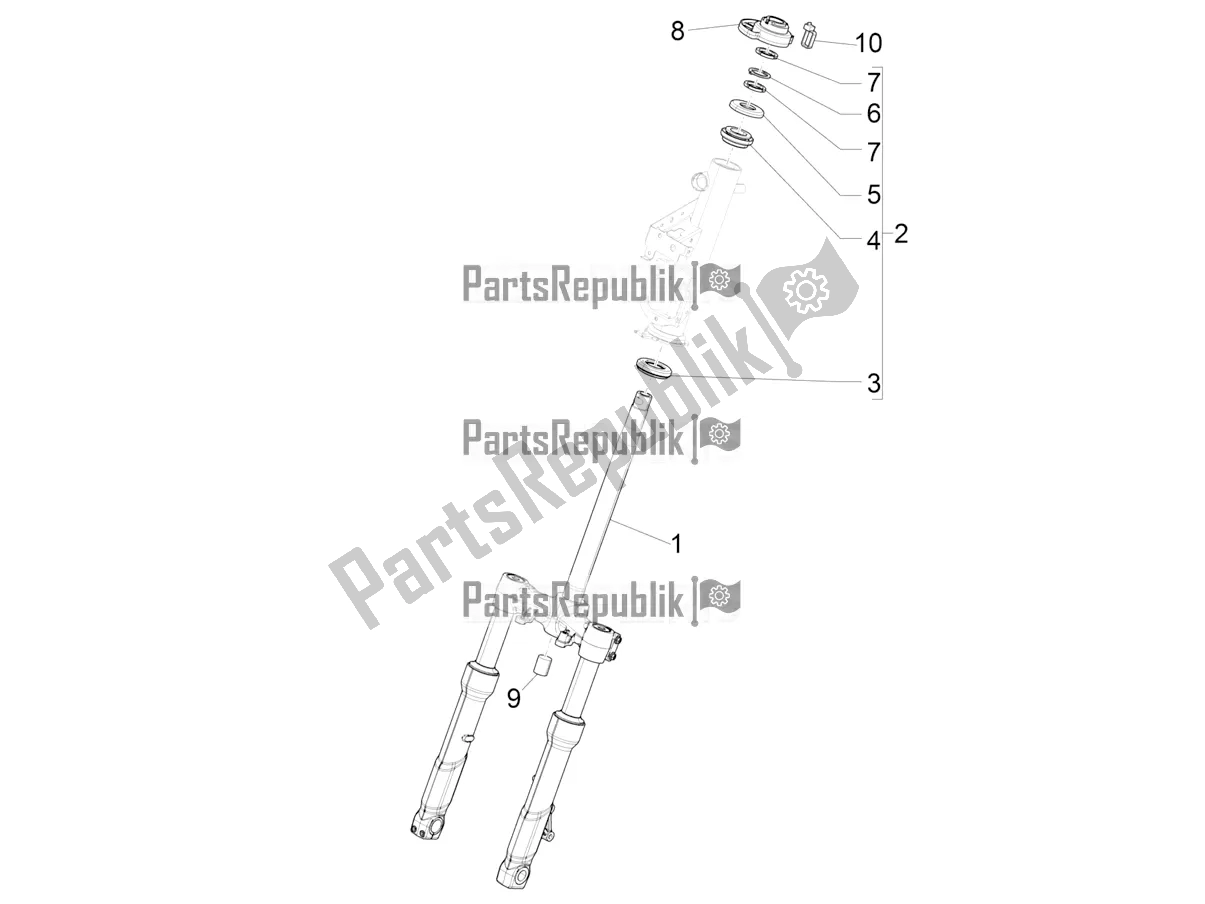 Todas las partes para Horquilla / Tubo De Dirección - Unidad De Rodamiento De Dirección de Piaggio Beverly 300 IE HPE ABS 2022