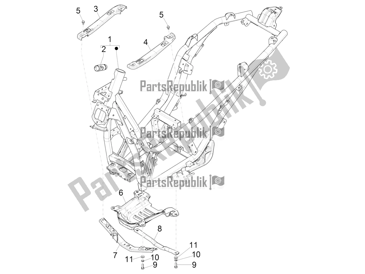 All parts for the Frame/bodywork of the Piaggio Beverly 300 IE HPE ABS 2022