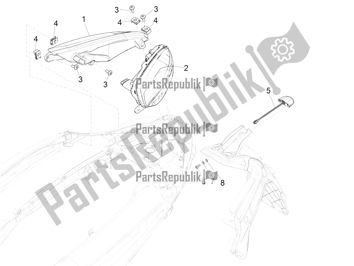 Tutte le parti per il Fanali Posteriori - Indicatori Di Direzione del Piaggio Beverly 300 IE HPE ABS 2022