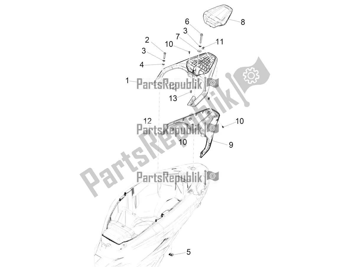 Todas las partes para Portaequipajes Trasero de Piaggio Beverly 300 IE HPE ABS 2022