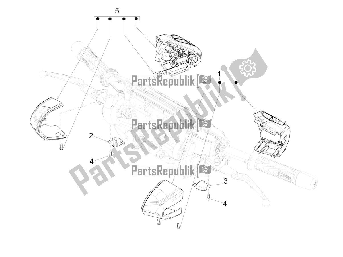 Todas as partes de Seletores - Interruptores - Botões do Piaggio Beverly 300 IE HPE ABS 2022