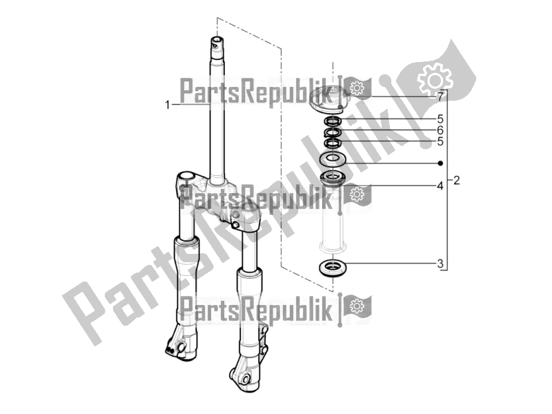 Todas las partes para Horquilla / Tubo De Dirección - Unidad De Rodamiento De Dirección de Piaggio Beverly 300 Rst/s 4V IE 2016