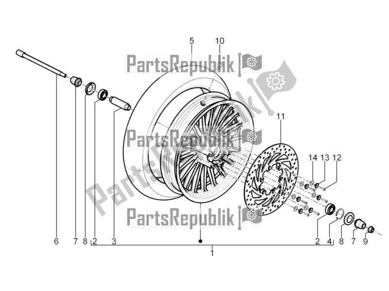 Toutes les pièces pour le Roue Avant du Piaggio Beverly 300 Rst/s 4V IE 2016