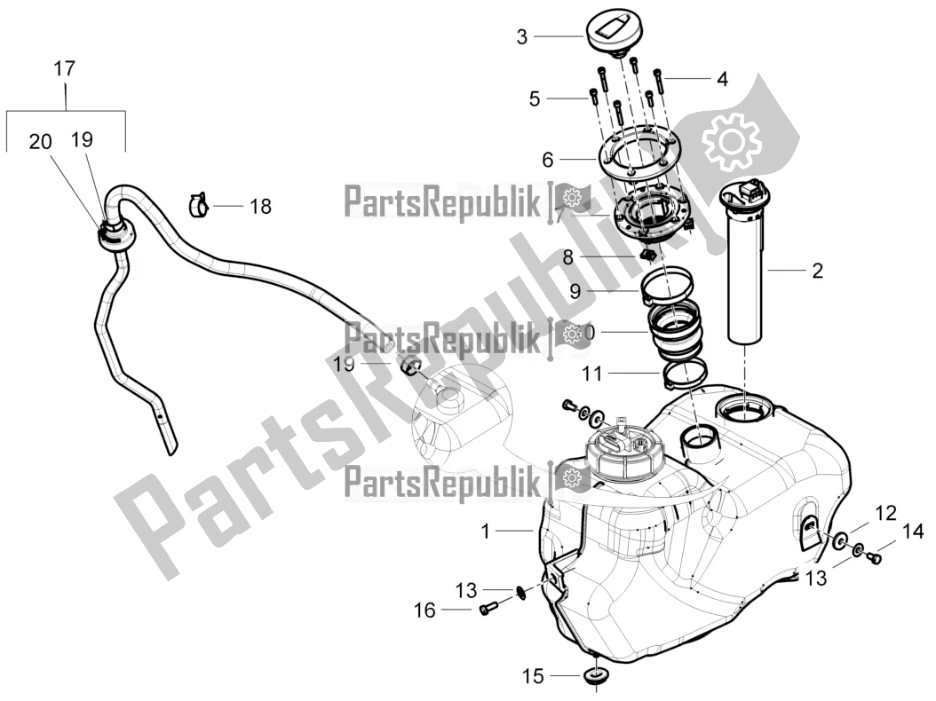 Toutes les pièces pour le Réservoir D'essence du Piaggio Beverly 300 Rst/s 4V IE 2016