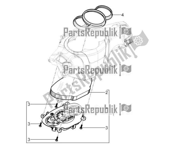 Alle onderdelen voor de Meter Combinatie - Cruscotto van de Piaggio Beverly 300 Rst/s 4V IE 2016