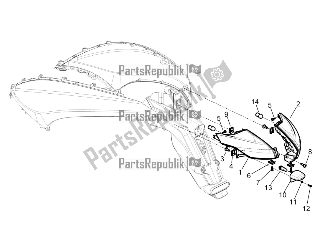 Todas las partes para Faros Traseros - Luces Intermitentes de Piaggio Beverly 300 Rst/s 4V IE 2016