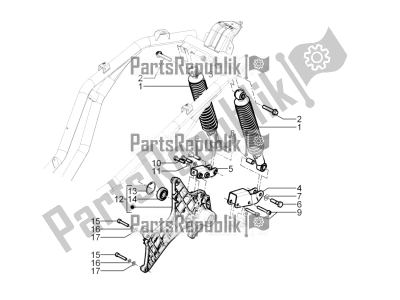 Toutes les pièces pour le Suspension Arrière - Amortisseur / S du Piaggio Beverly 300 Rst/s 4V IE 2016