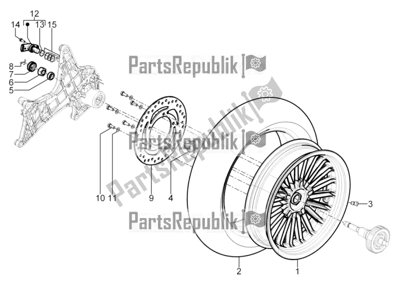 Todas las partes para Rueda Trasera de Piaggio Beverly 300 Rst/s 4V IE 2016