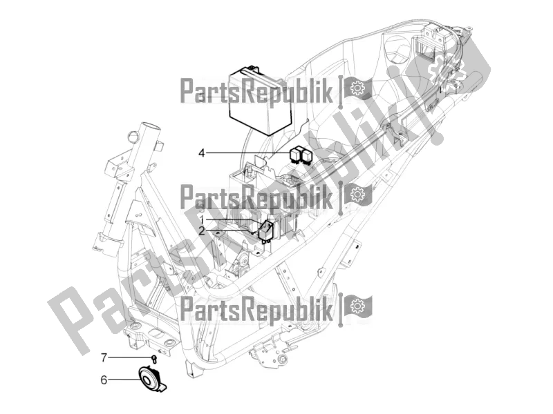 Todas las partes para Interruptores De Control Remoto - Batería - Bocina de Piaggio Beverly 300 Rst/s 4V IE 2016