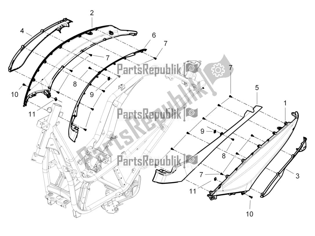 Todas as partes de Tampa Lateral - Spoiler do Piaggio Beverly 300 Rst/s 4V IE 2016