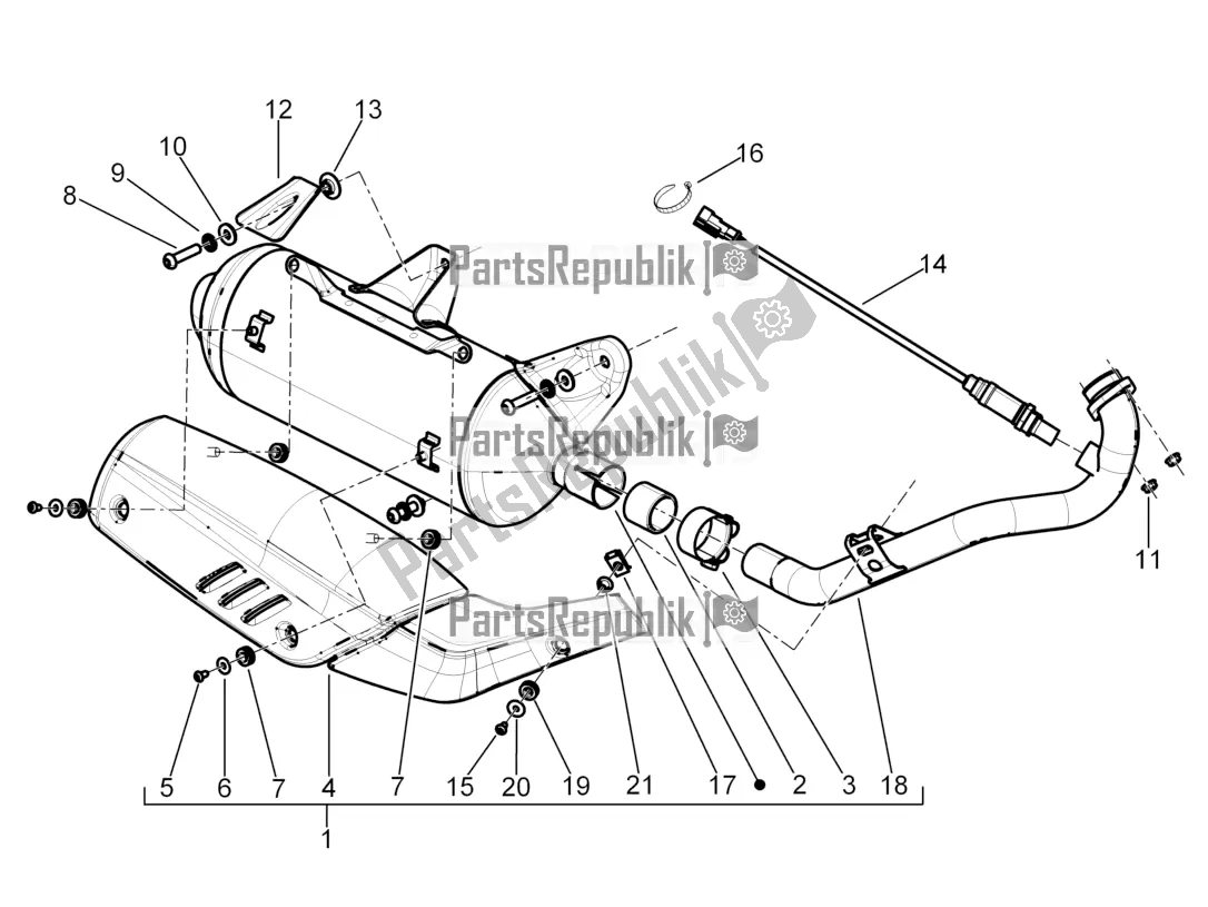 Toutes les pièces pour le Silencieux du Piaggio Beverly 300 Rst/s 4V IE 2016